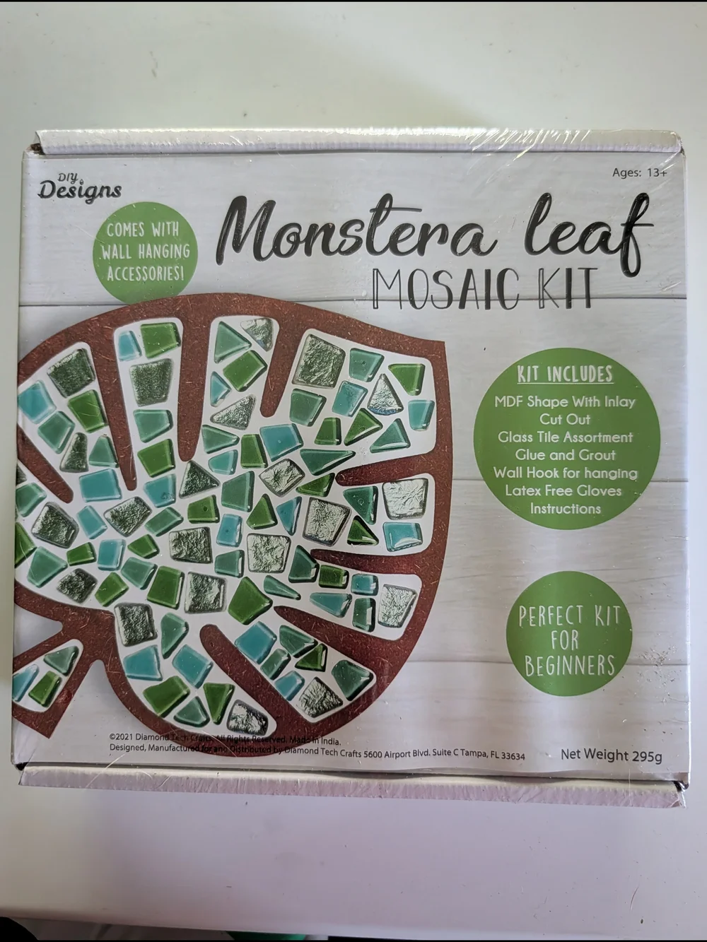 Monstera Leaf Mosaic Kit – Green Mosaic Craft Kit